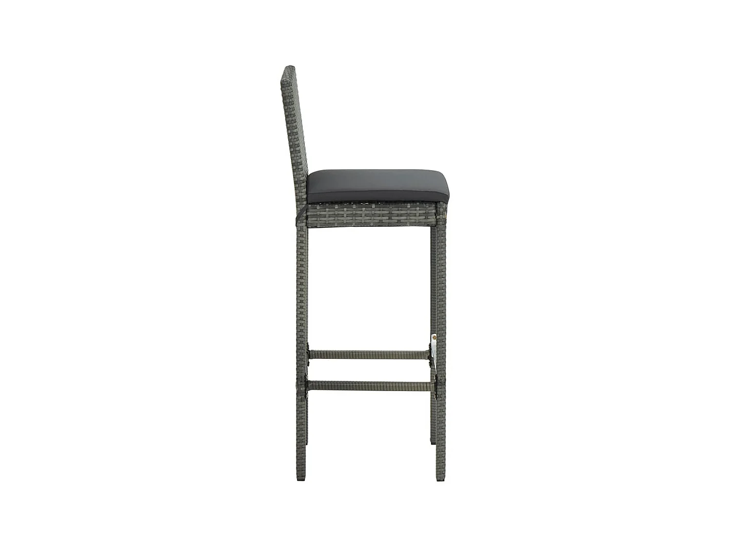 Tabourets de bar de jardin et coussins 2pcs Gris Résine tressée