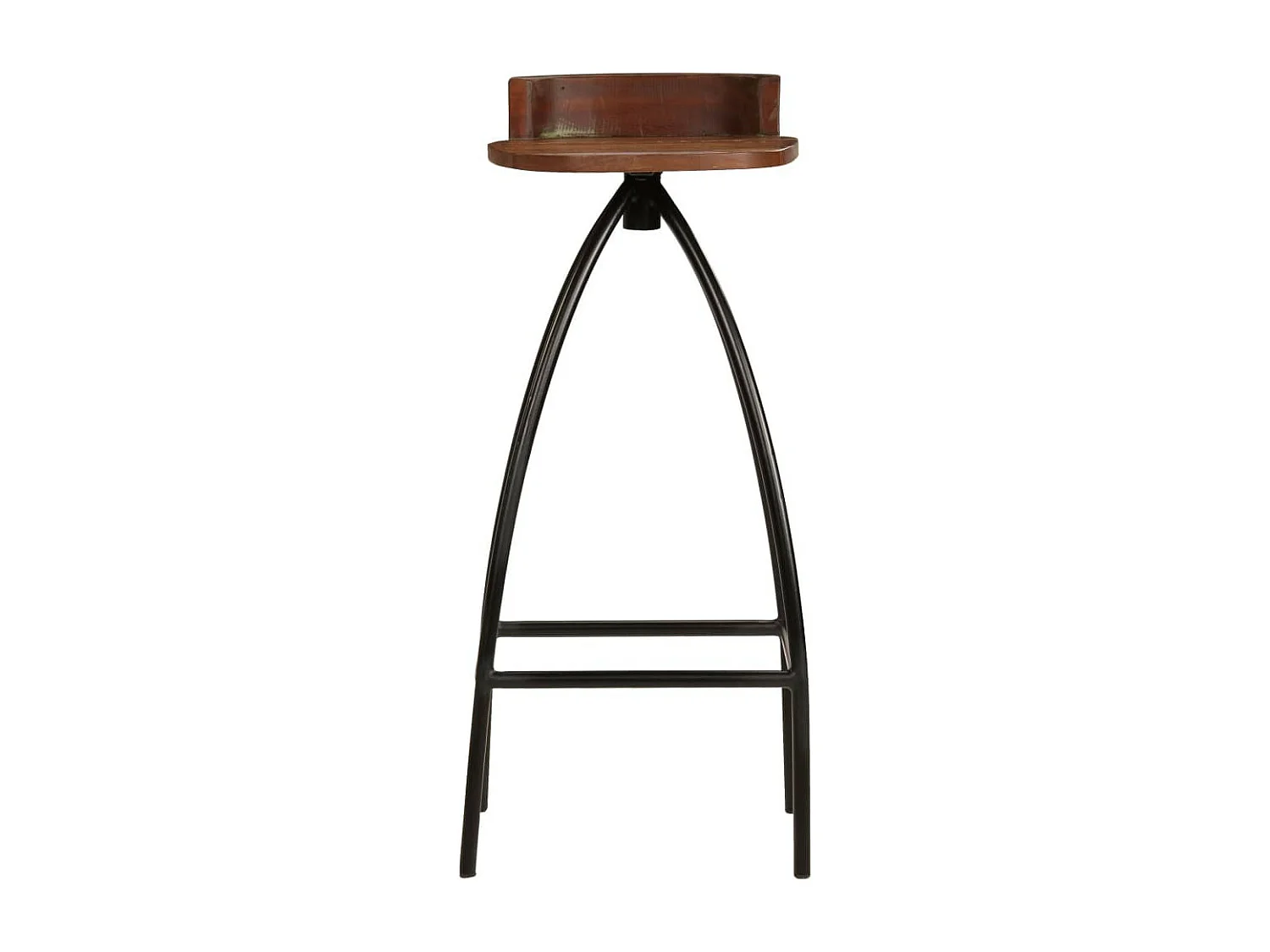 Tabouret de bar bois massif foncé et pieds métal noir Ive - Lot de 2