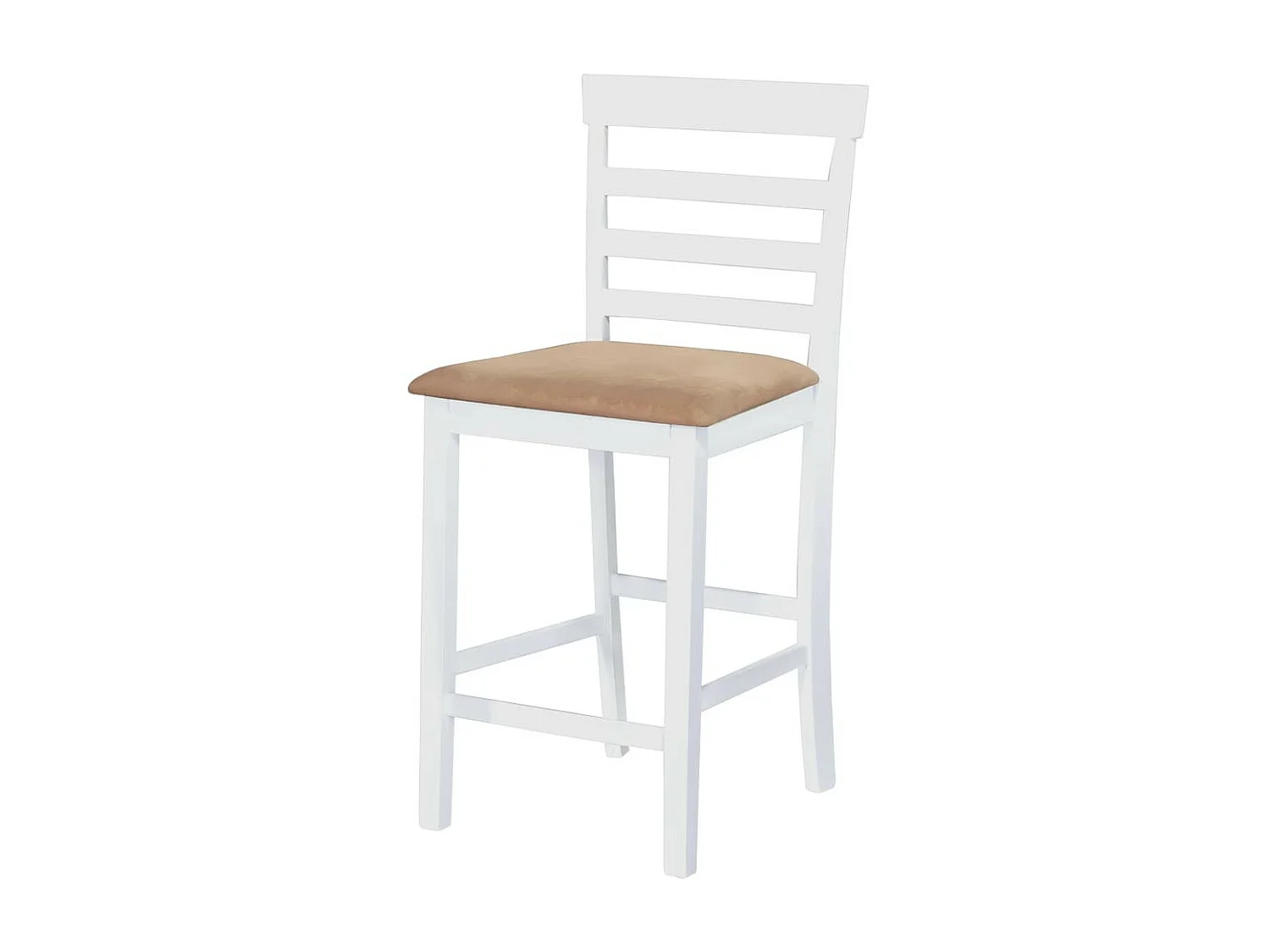 Chaises de bar 2 pcs Blanc Tissu