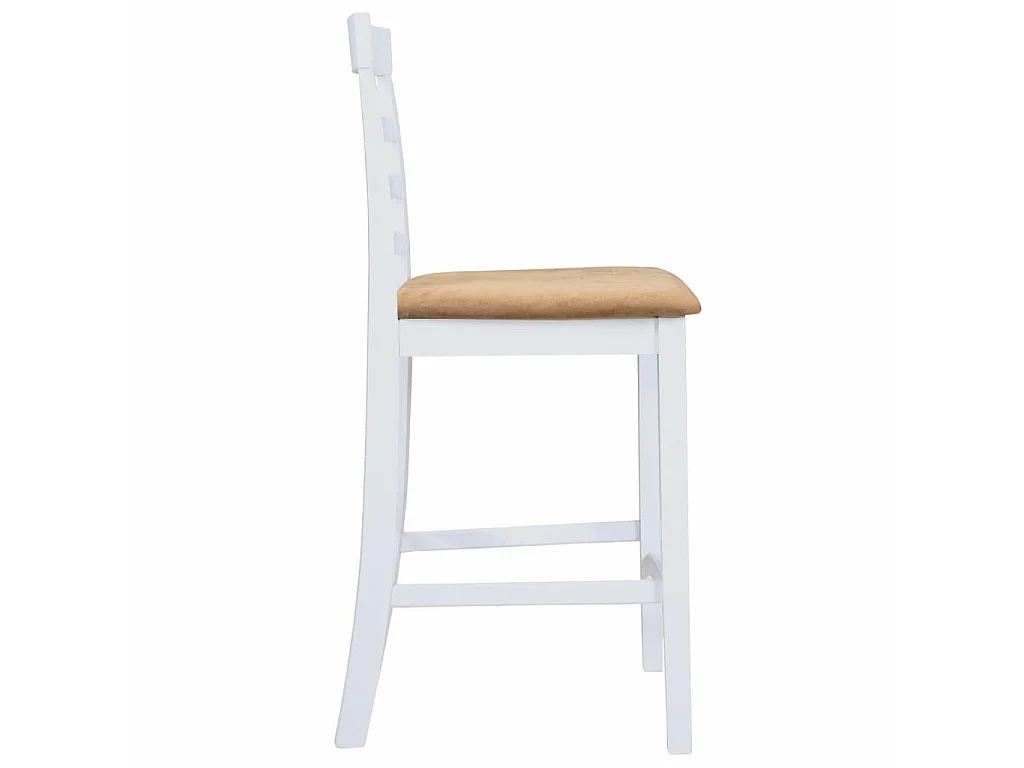 Chaises de bar 2 pcs Blanc Tissu