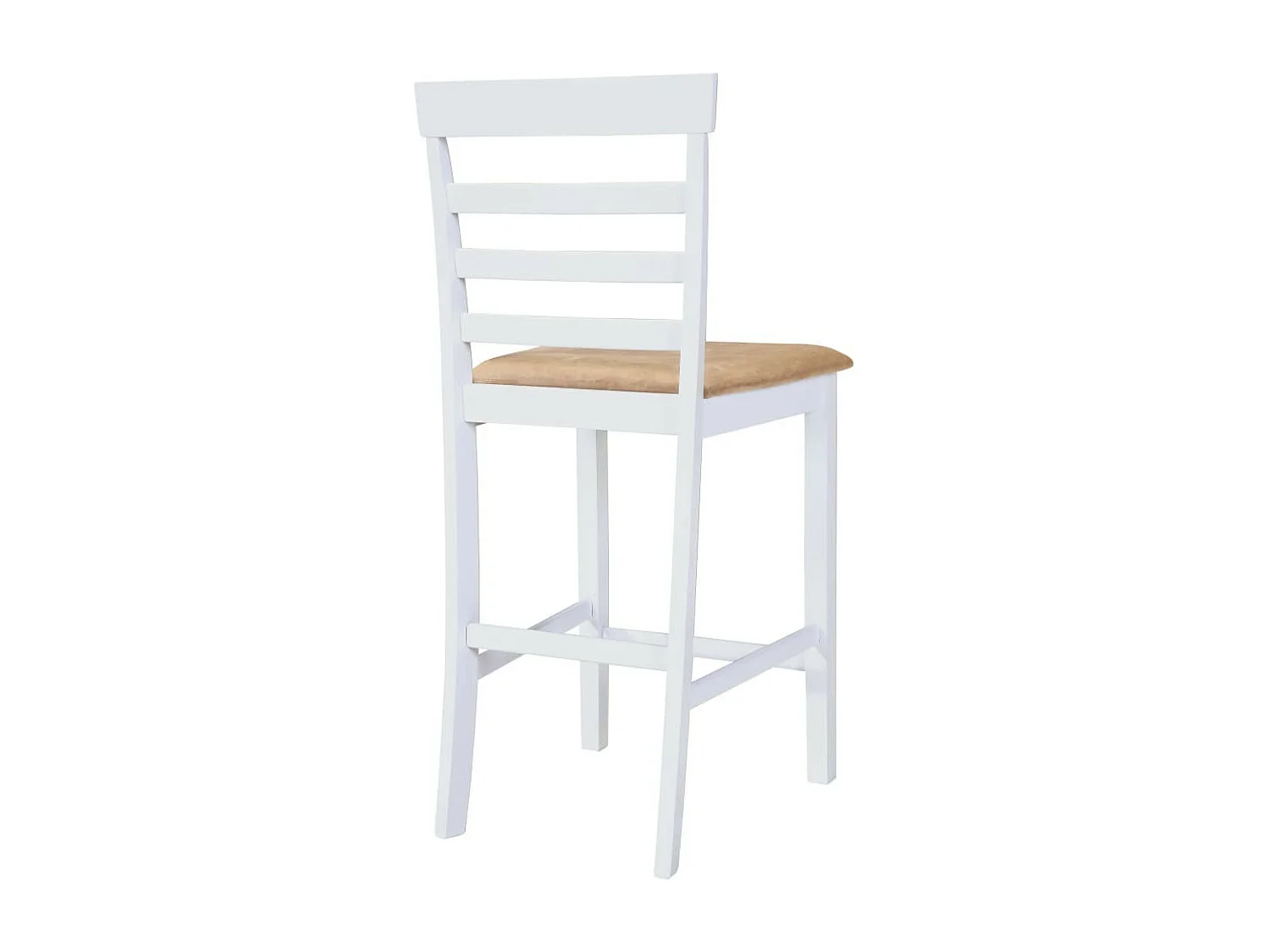 Chaises de bar 2 pcs Blanc Tissu