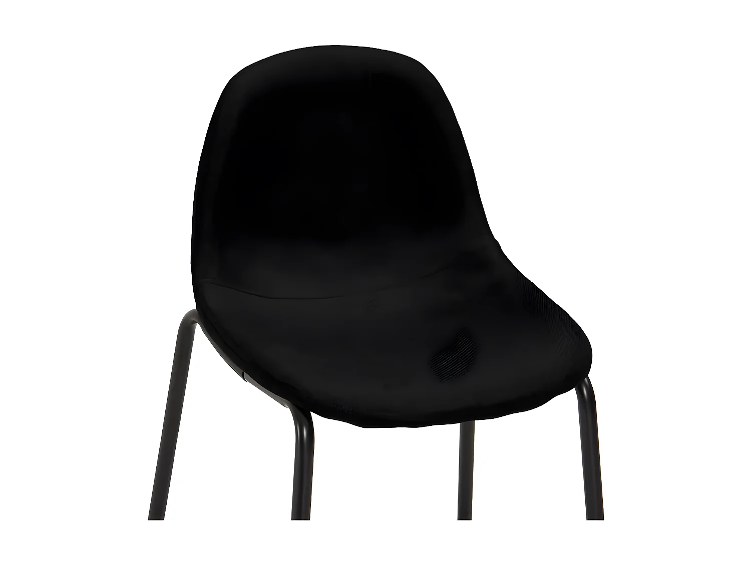 Chaise de bar tissu noir et pieds métal noir Cassie - Lot de 4