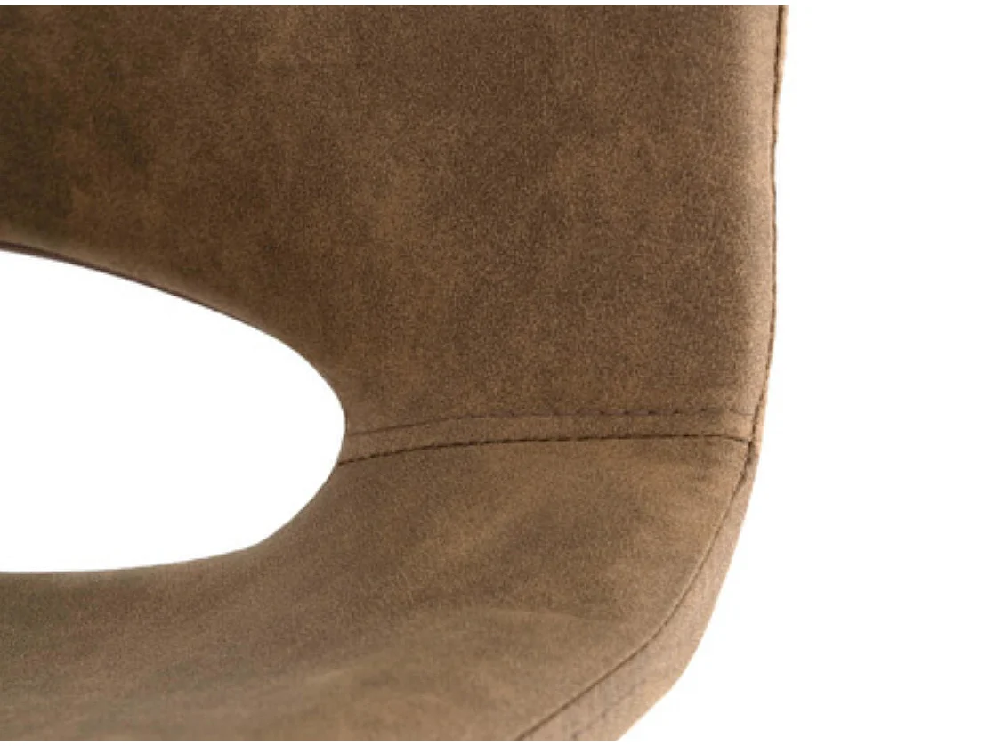 Chaise de bar polyester imitation cuir avec pieds en métal Roxane-Couleur Marron-Hauteur d'assise 75 cm