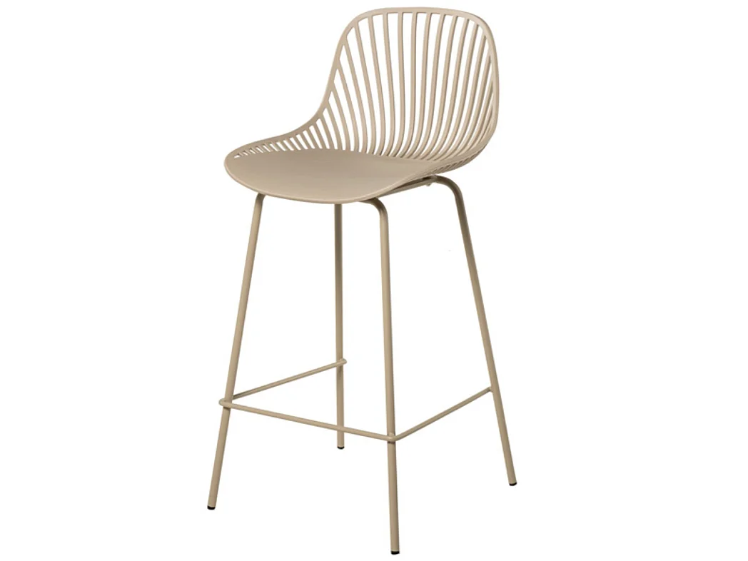 Tabouret métal et assise en polypropylène Typhon-Couleur Beige
