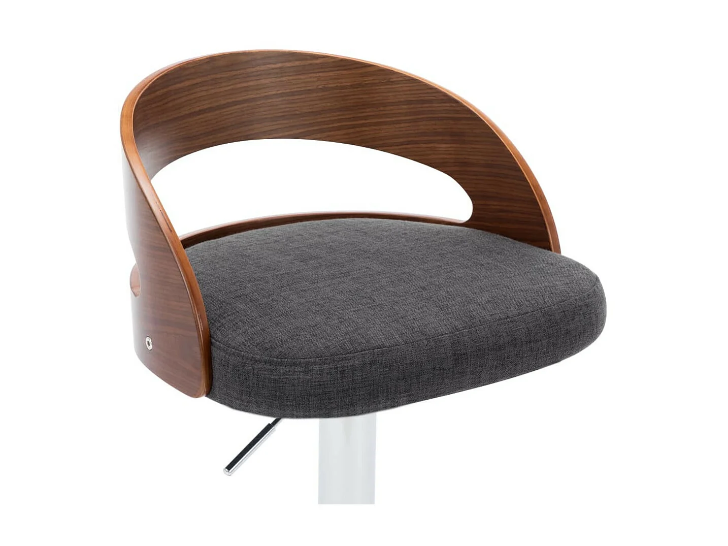 Chaise de bar bois noyer et tissu gris foncé Karmi - Lot de 2