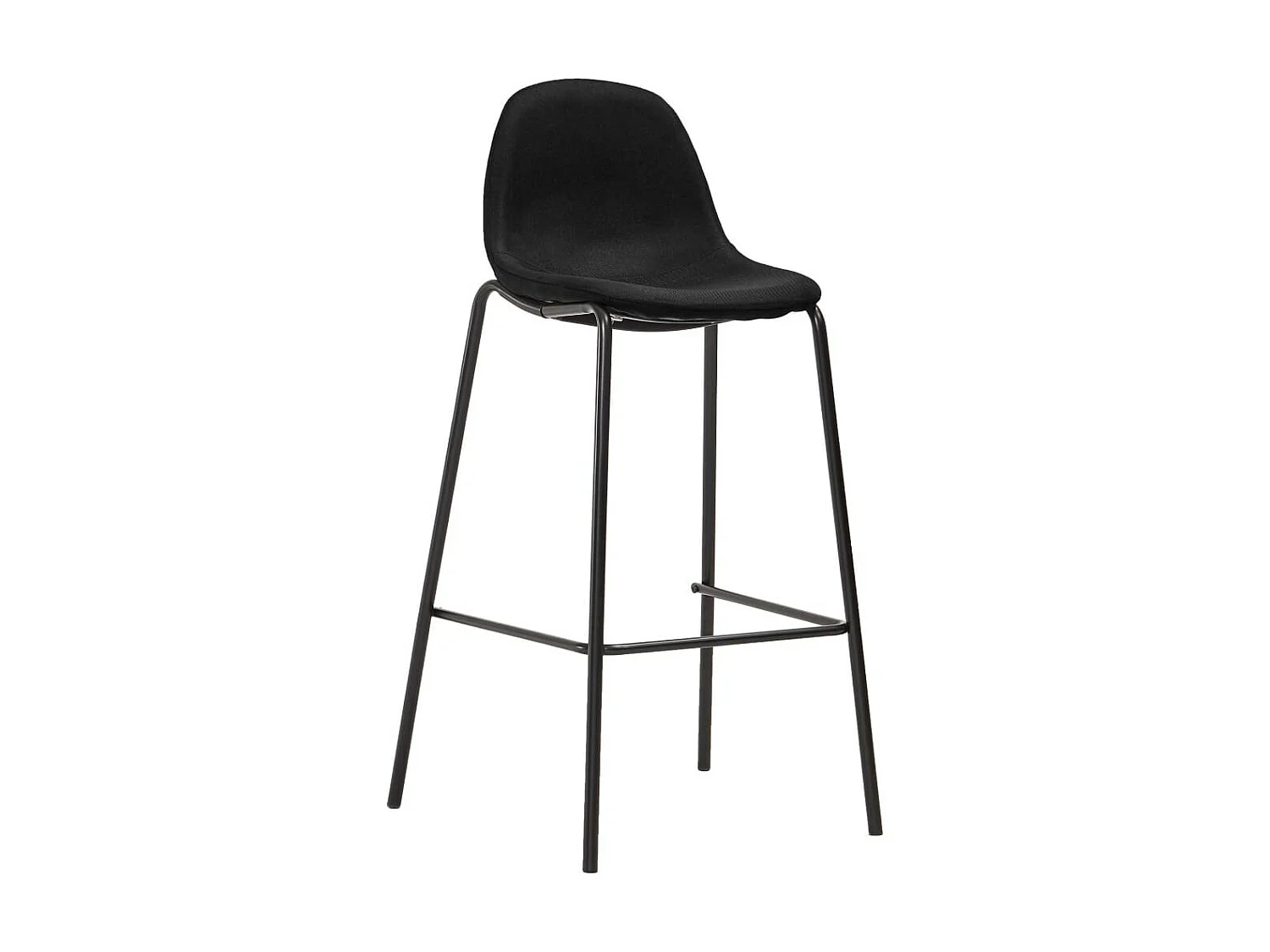 Chaises de bar 6 pcs Noir Tissu