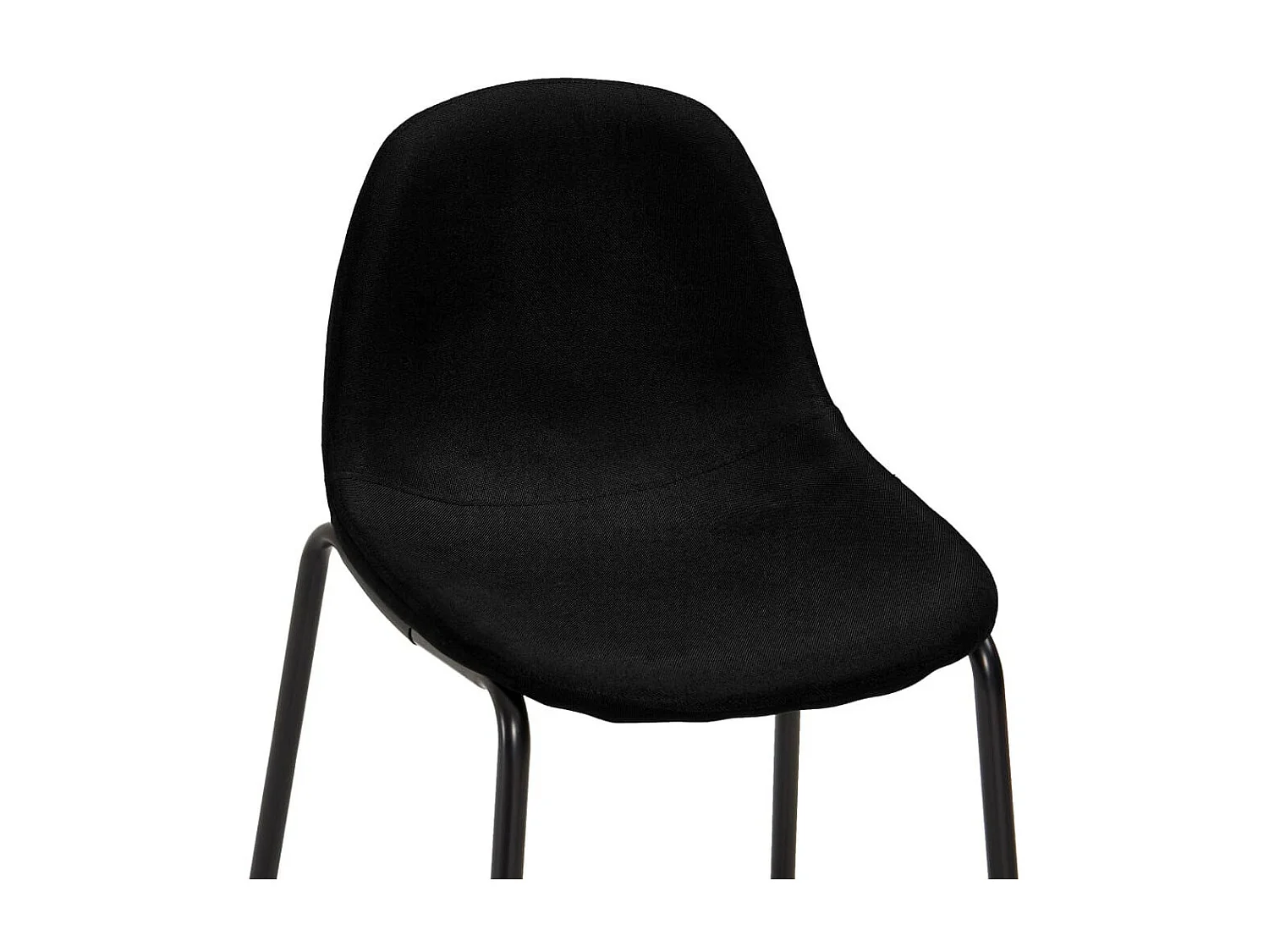 Chaises de bar 6 pcs Noir Tissu