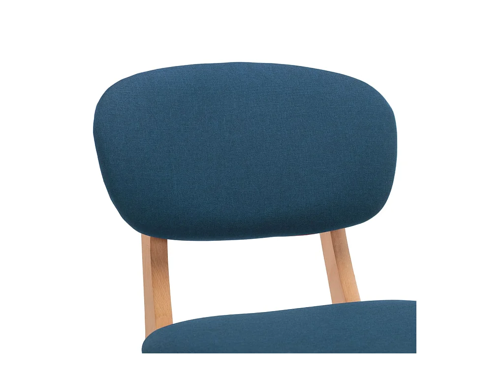 Chaise de bar tissu bleu et bois de hêtre massif Kamila - Lot de 2