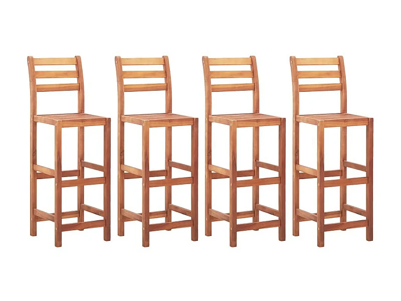 Chaises de bar 4 pcs Bois d'acacia solide