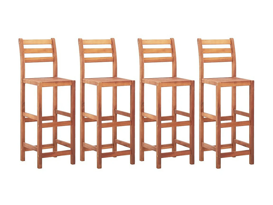 Chaises de bar 4 pcs Bois d'acacia solide