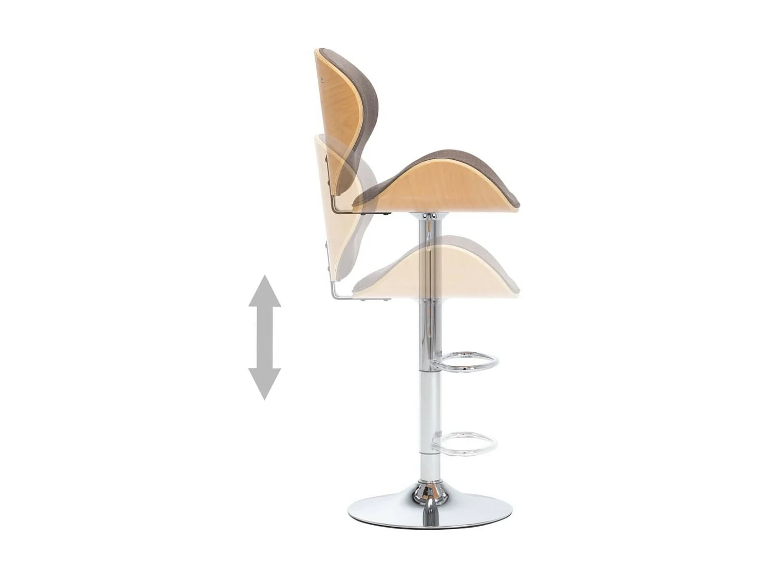 Chaise de bar Taupe Tissu 5