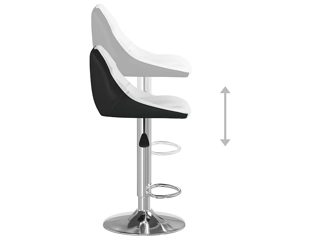 Tabourets de bar 2 pcs Blanc et noir Similicuir Sacha