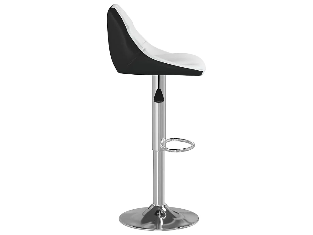 Tabourets de bar 2 pcs Blanc et noir Similicuir Sacha