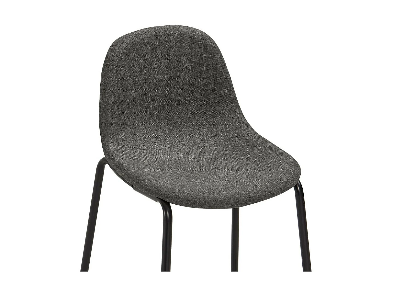 Chaises de bar 2 pcs Gris foncé Tissu 5