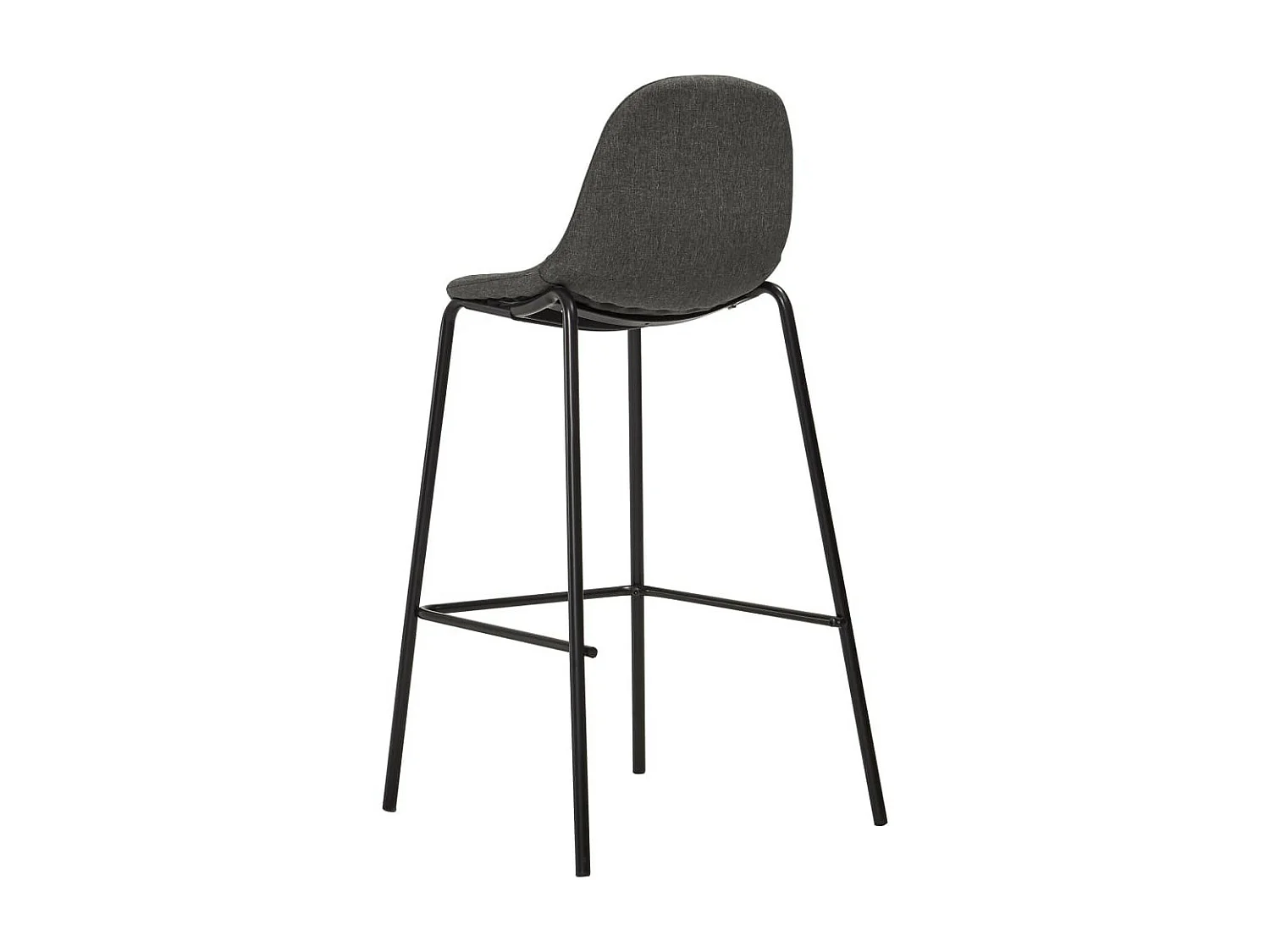 Chaises de bar 2 pcs Gris foncé Tissu 5