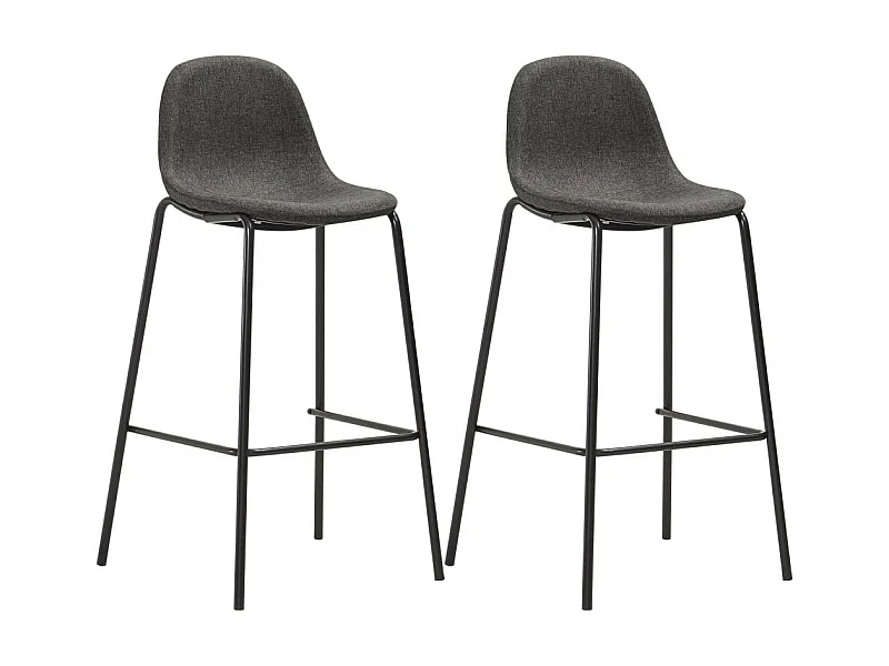 Chaises de bar 2 pcs Gris foncé Tissu 5