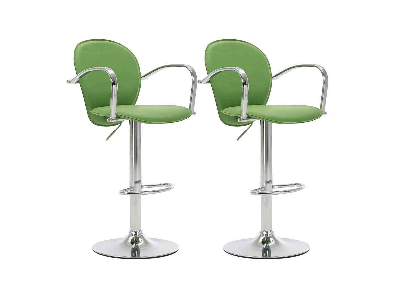 Tabourets de bar avec accoudoir 2 pcs Vert Similicuir