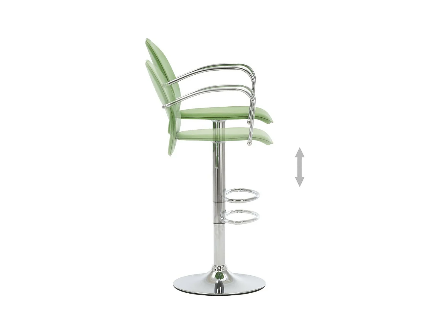 Tabourets de bar avec accoudoir 2 pcs Vert Similicuir
