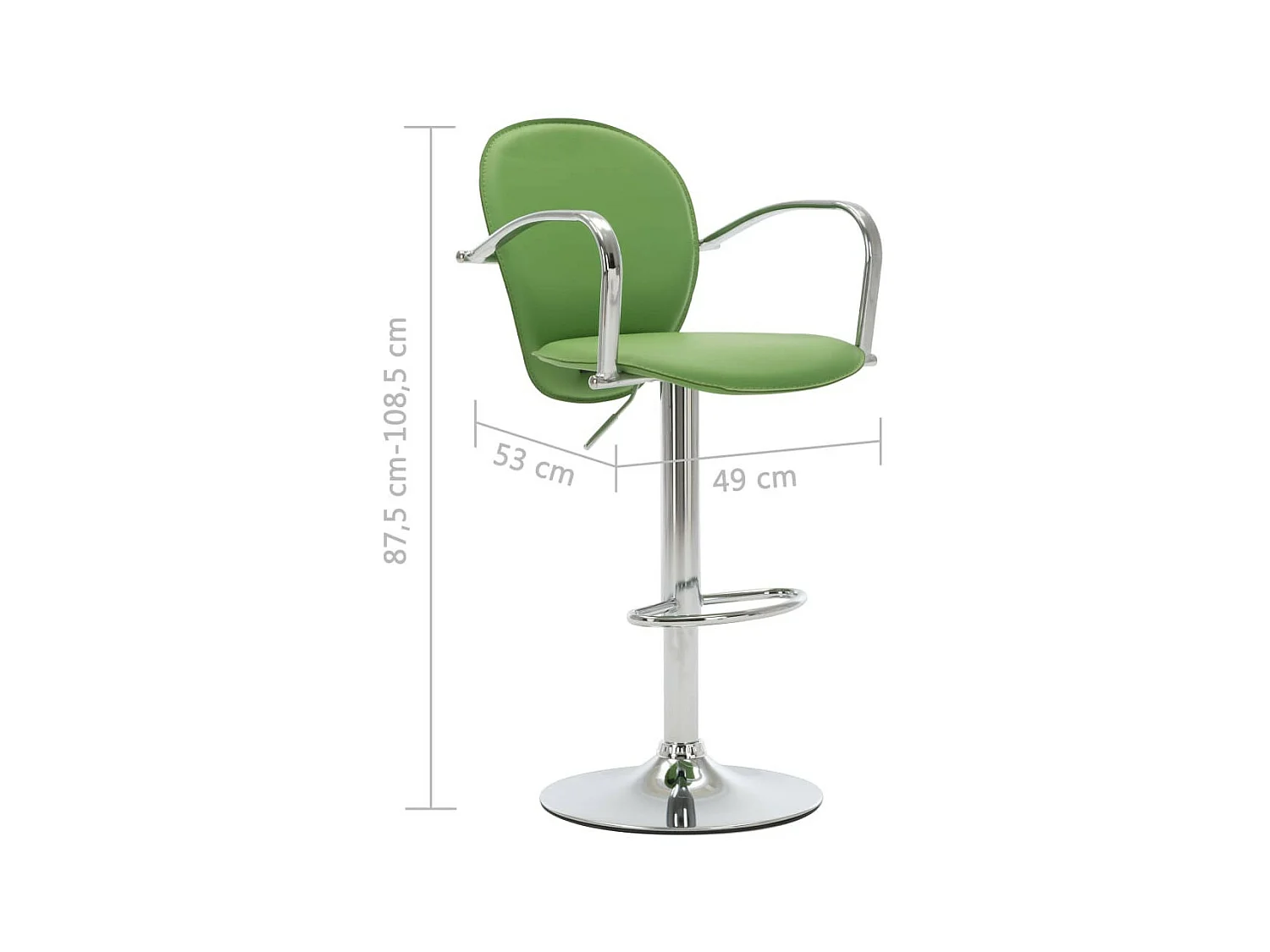 Tabourets de bar avec accoudoir 2 pcs Vert Similicuir