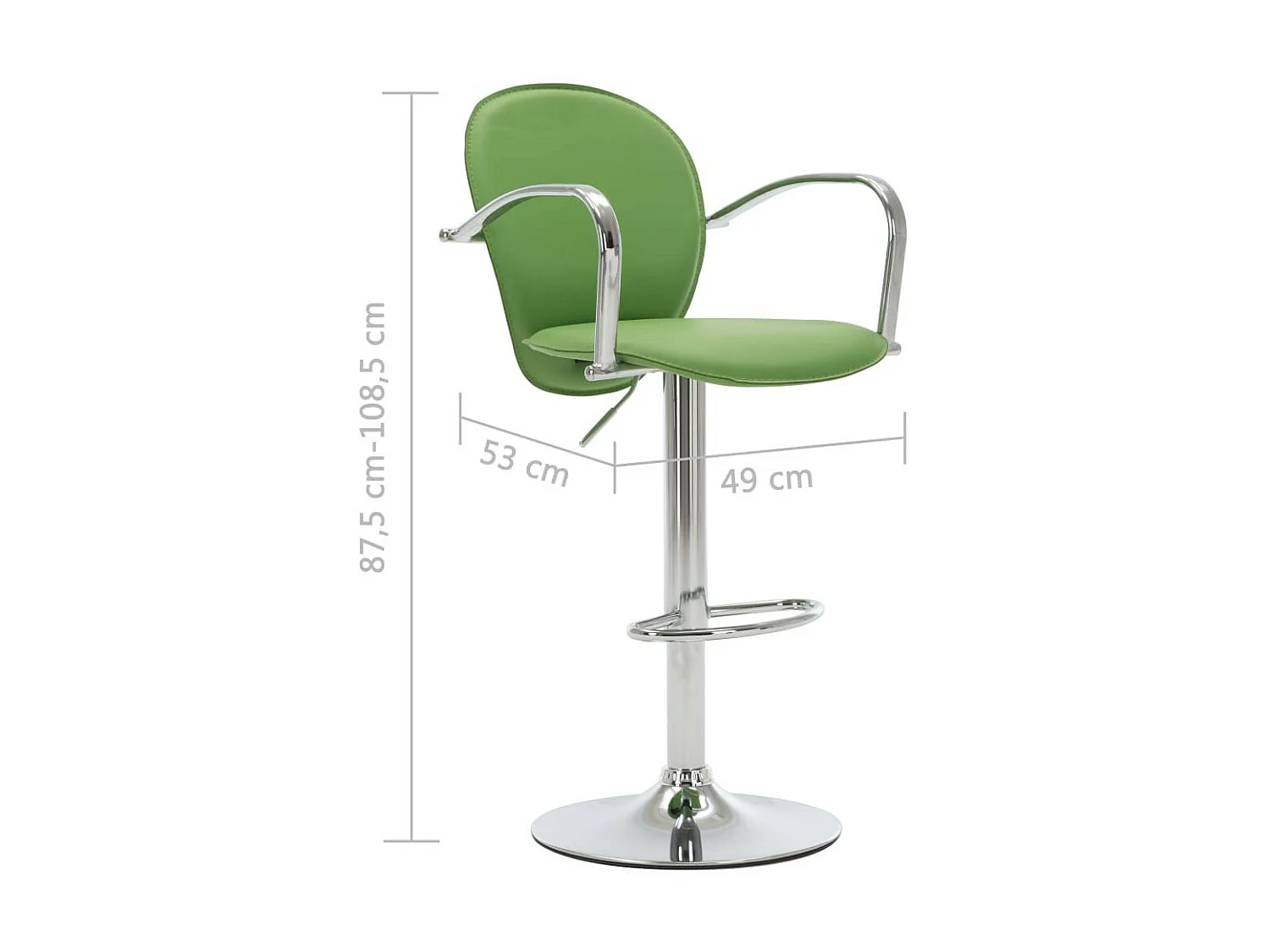 Tabourets de bar avec accoudoir 2 pcs Vert Similicuir