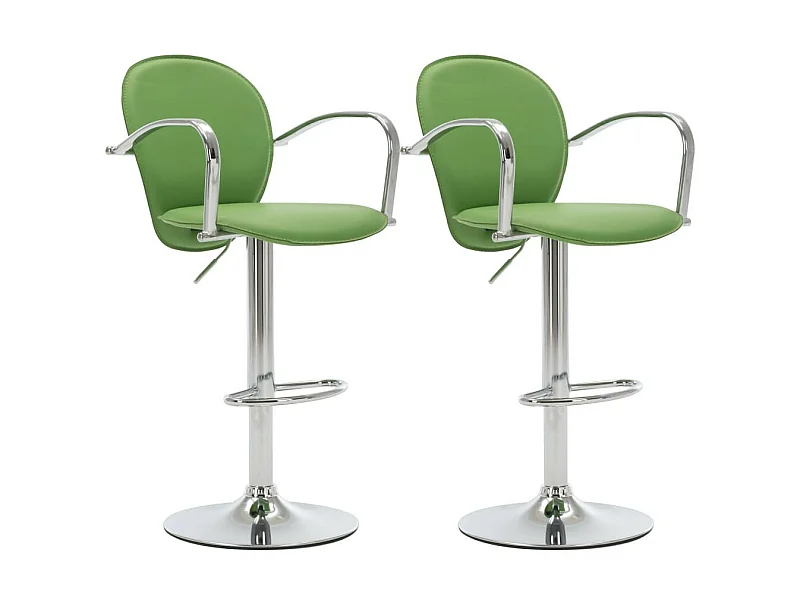 Tabourets de bar avec accoudoir 2 pcs Vert Similicuir