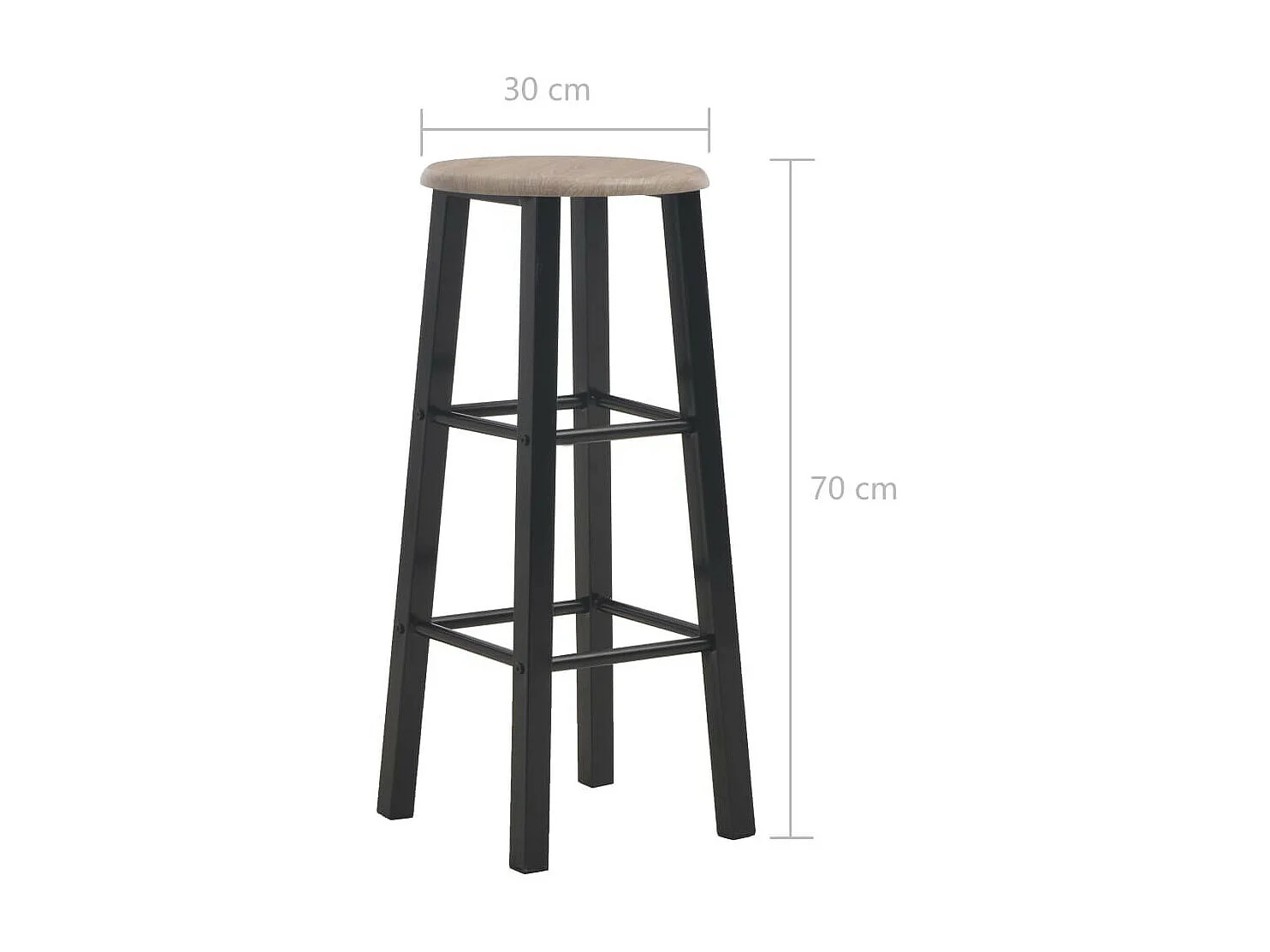 Tabourets de bar 2 pcs Noir MDF Kazo