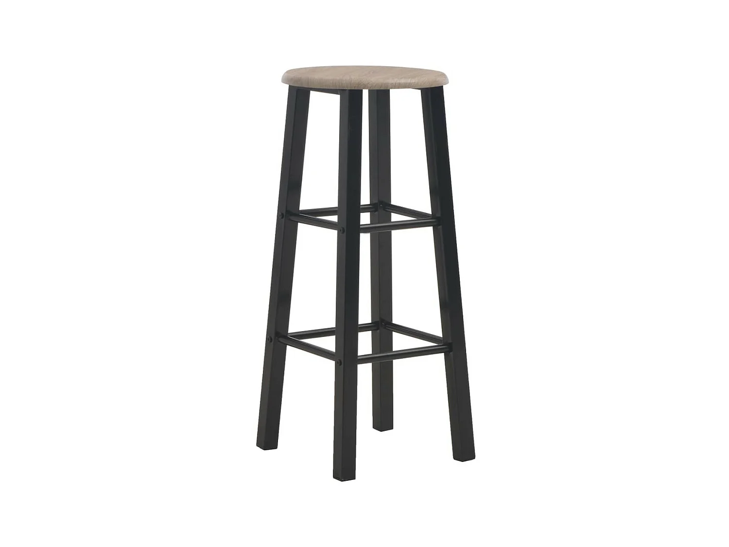 Tabourets de bar 2 pcs Noir MDF Kazo