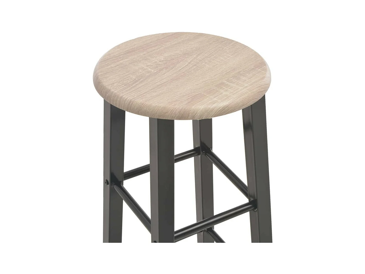 Tabourets de bar 2 pcs Noir MDF Kazo