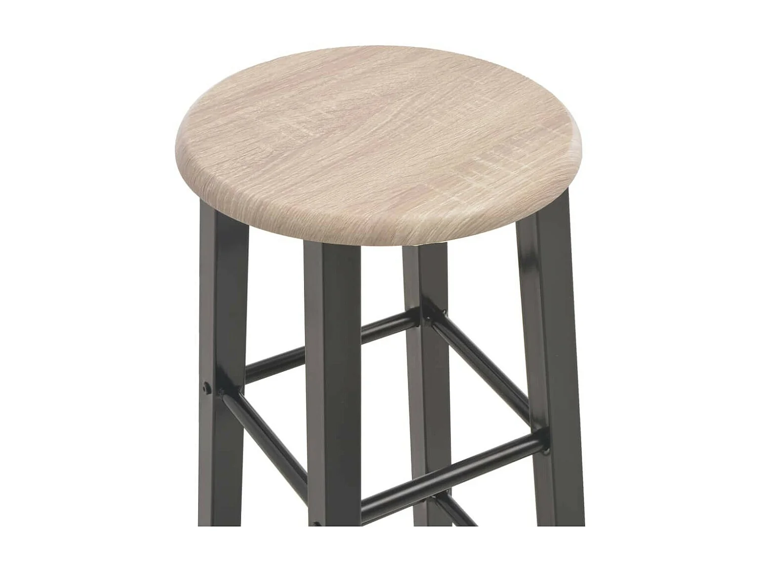 Tabourets de bar 2 pcs Noir MDF Kazo