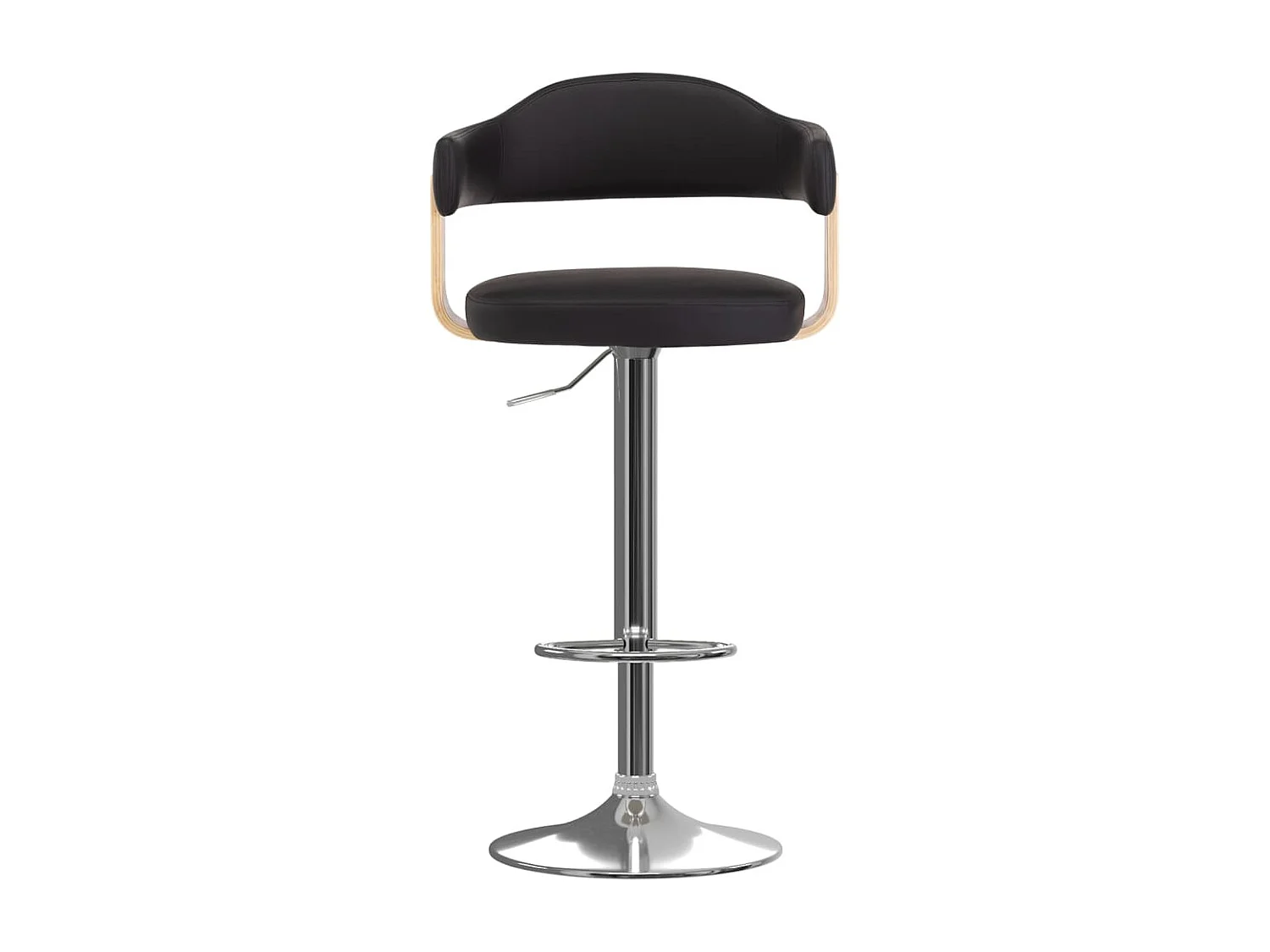 Tabourets de bar 2 pcs Noir Bois courbé et similicuir 3