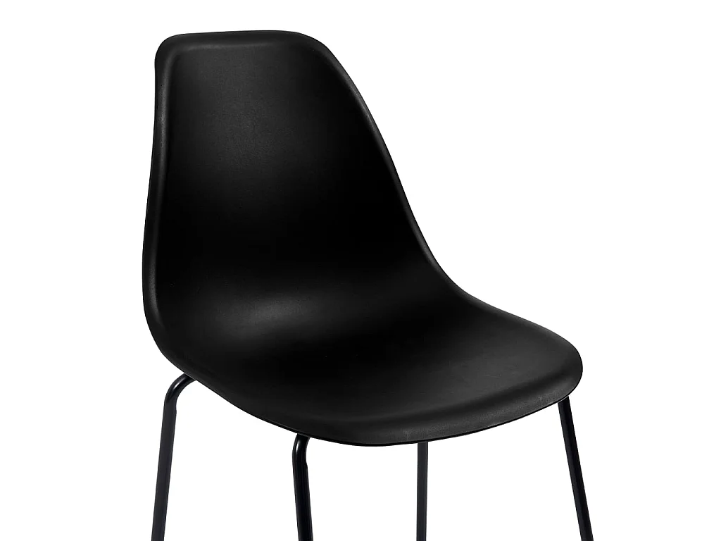 Chaises de bar 6 pcs Noir Plastique