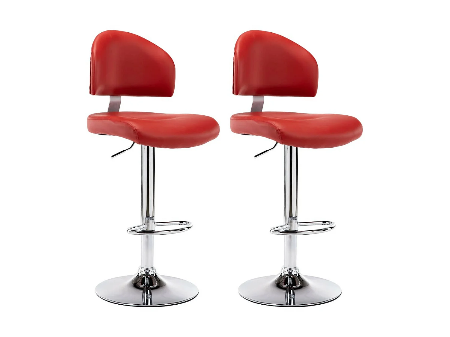 Tabourets de bar 2 pcs Rouge bordeaux Similicuir 5