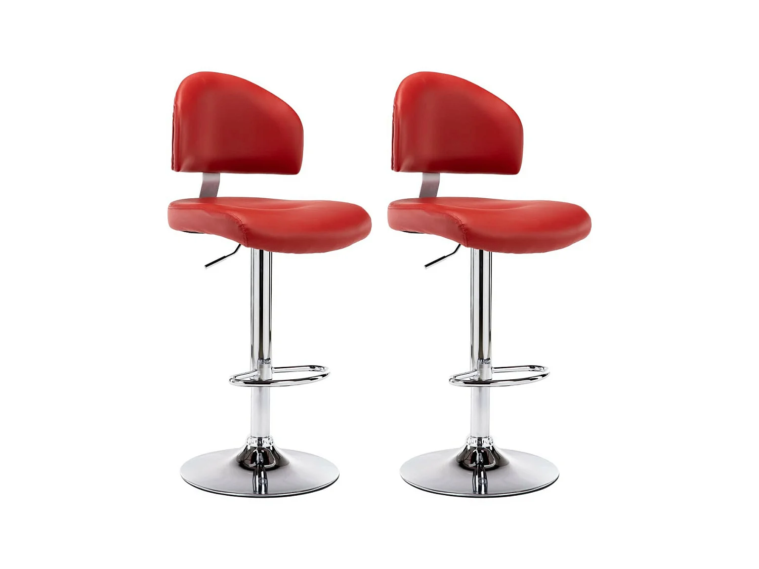 Tabourets de bar 2 pcs Rouge bordeaux Similicuir 5