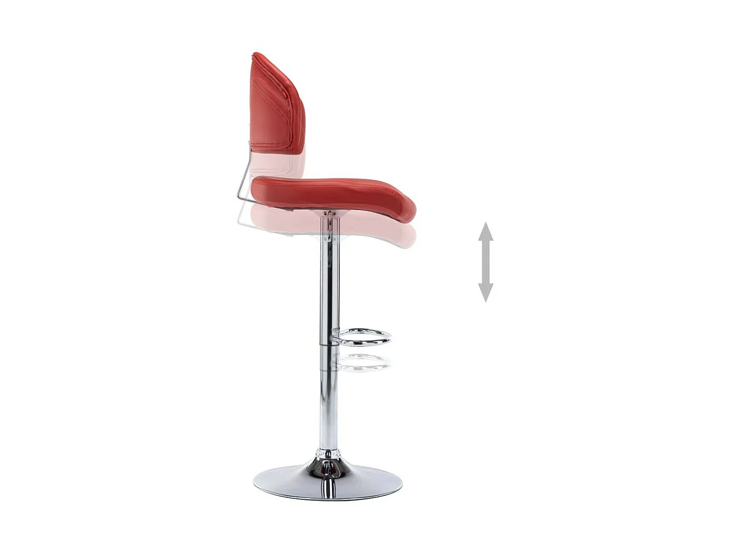 Tabourets de bar 2 pcs Rouge bordeaux Similicuir 5