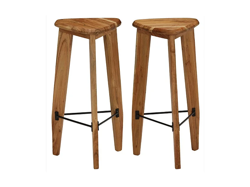 Tabouret de bar triangulaire acacia clair Iloi - Lot de 2