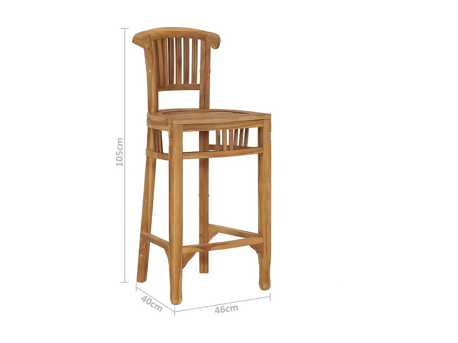 Chaise de bar Bois de teck solide