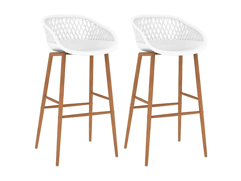 Chaises de bar 2 pcs Blanc