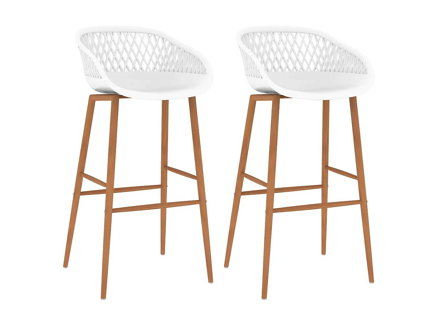Chaises de bar 2 pcs Blanc