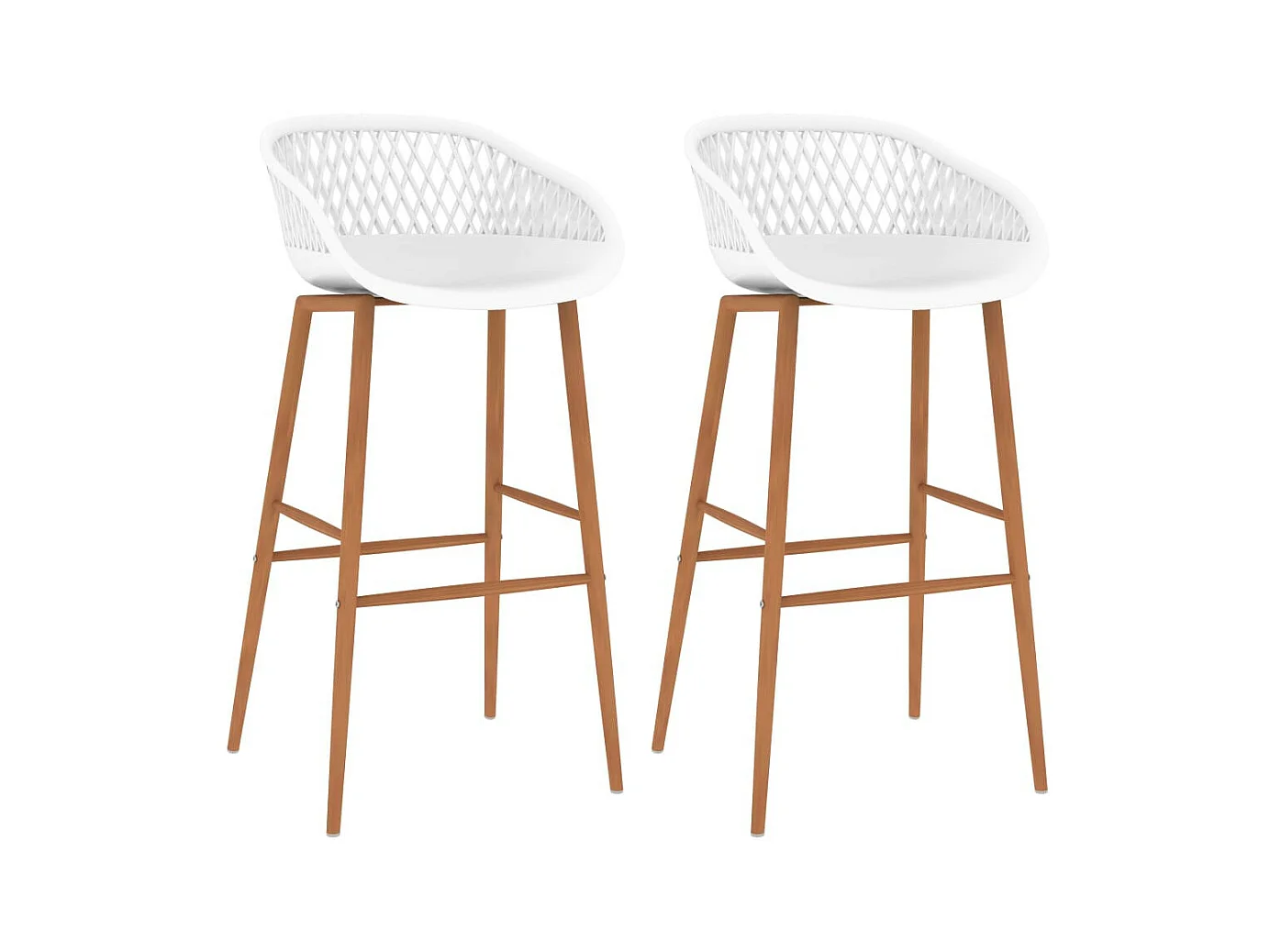 Chaises de bar 2 pcs Blanc