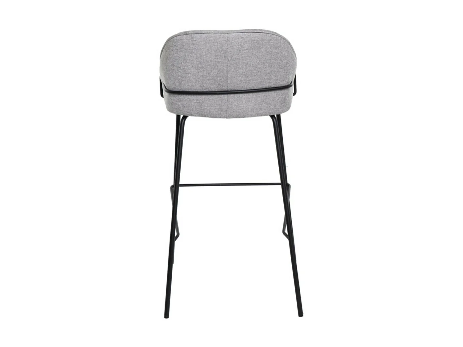 Tabouret moderne tissu avec pieds en métal noir Sharle-Couleur Gris clair-Hauteur d'assise 76 cm