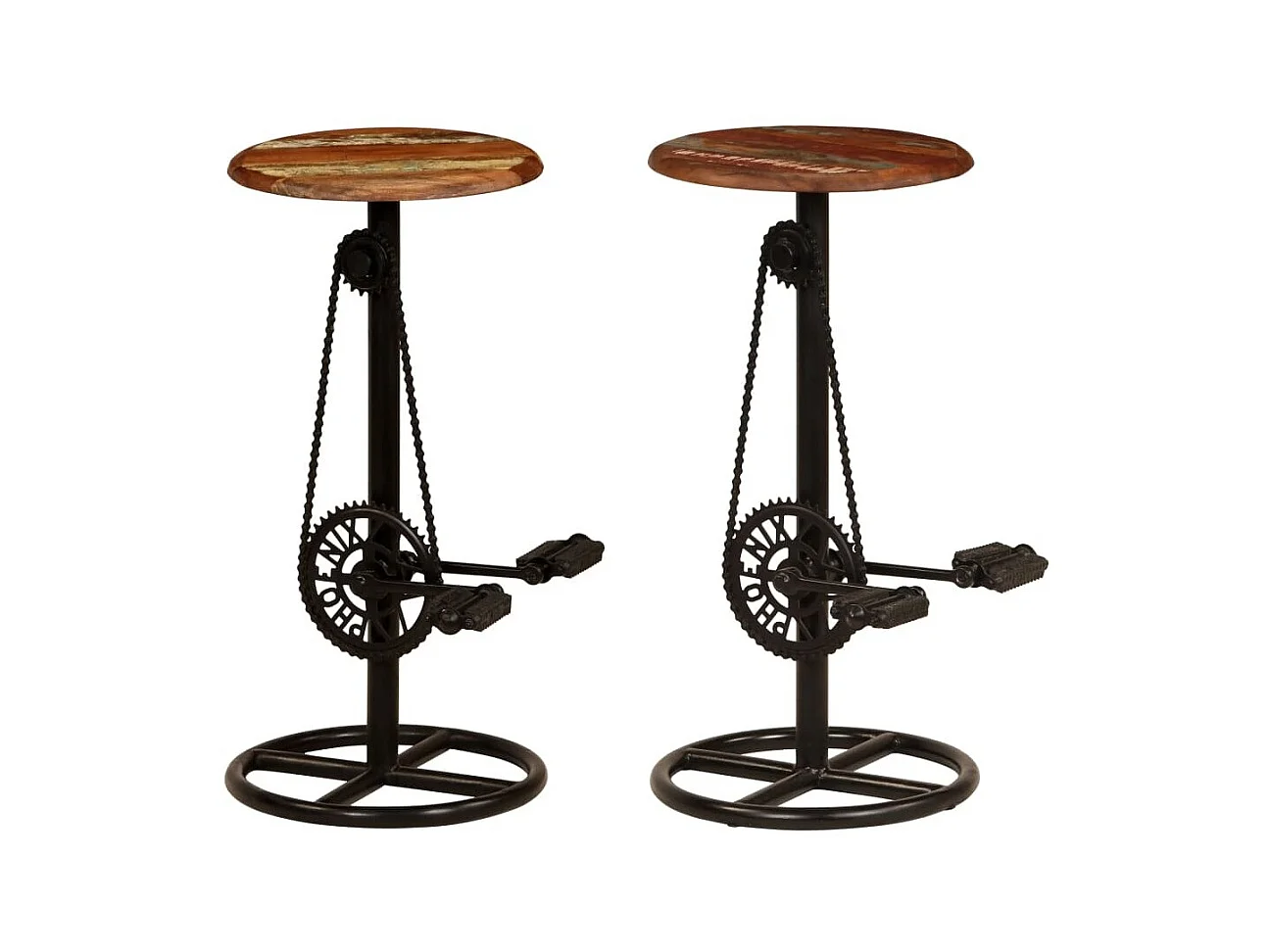 Tabourets de bar 2 pcs Bois massif de récupération 2