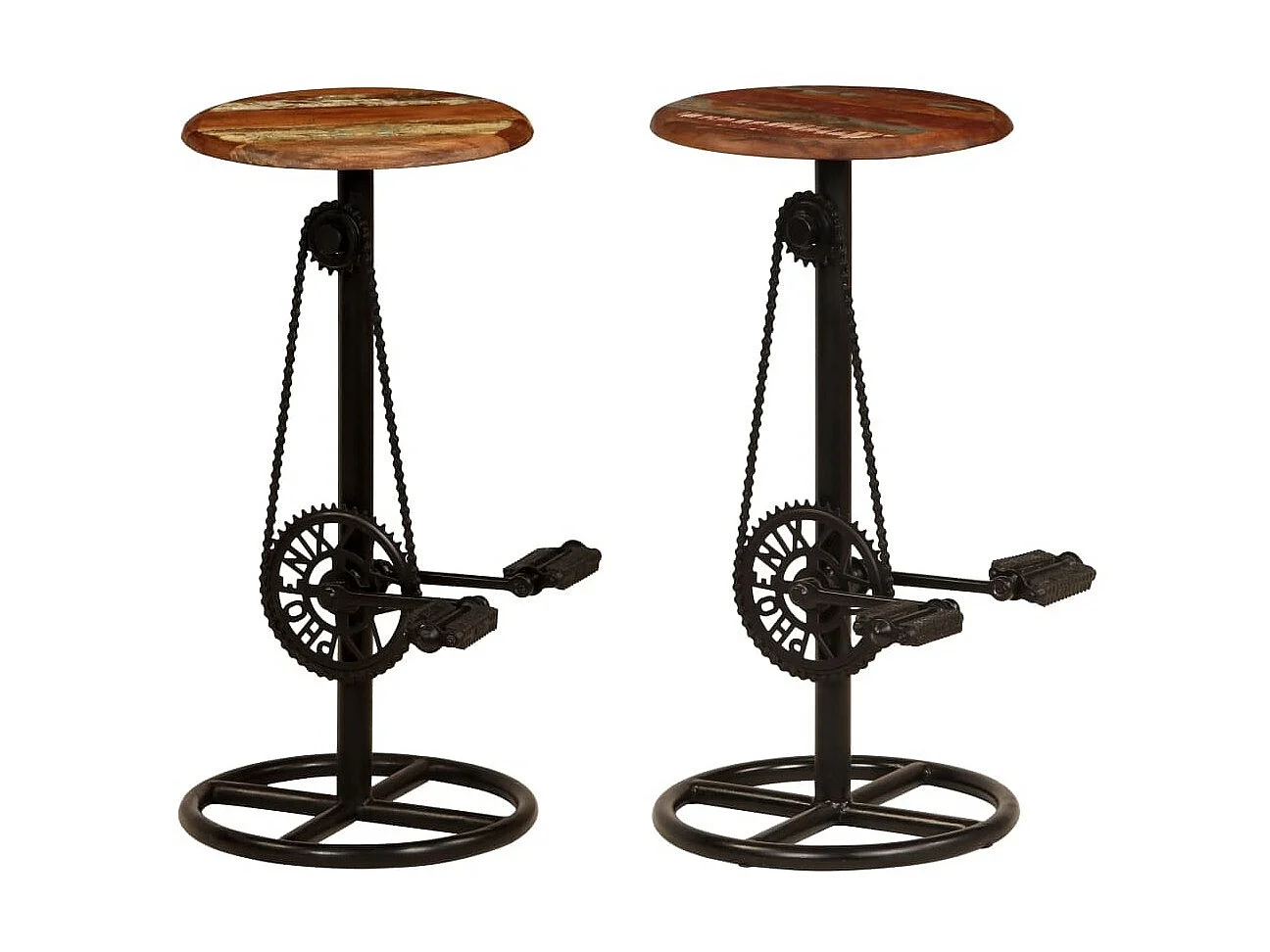 Tabourets de bar 2 pcs Bois massif de récupération 2