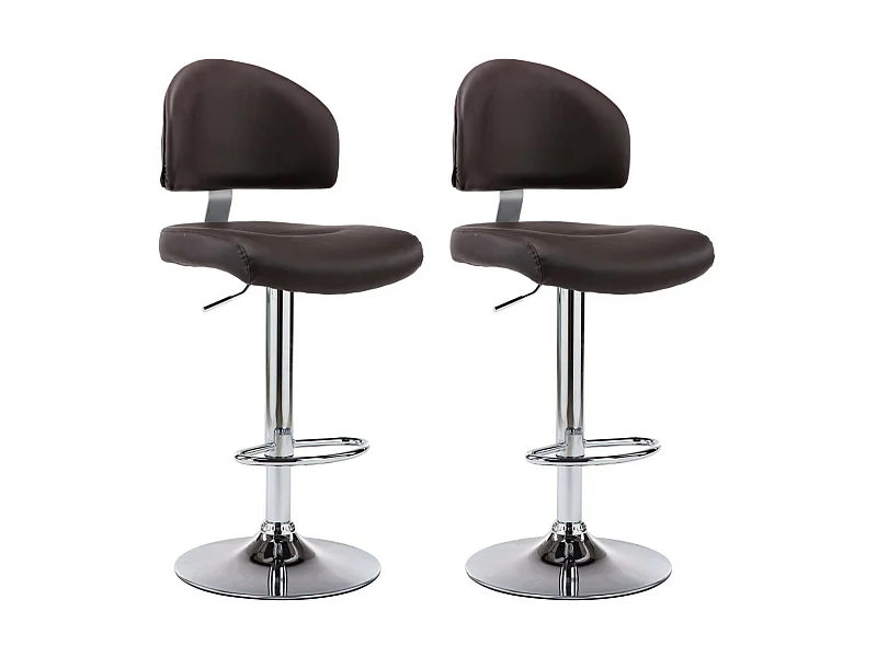 Tabourets de bar 2 pcs Marron Similicuir 3