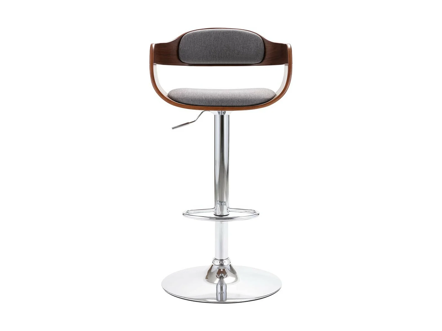 Chaise de bar Contreplaqué et tissu gris 2