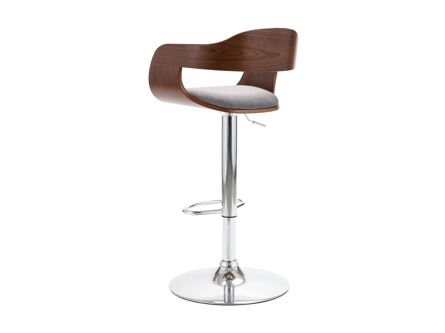 Chaise de bar Contreplaqué et tissu gris 2