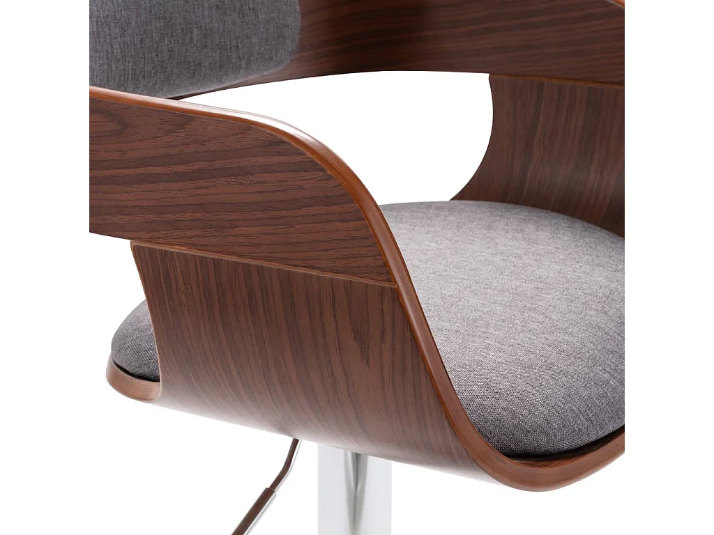 Chaise de bar Contreplaqué et tissu gris 2