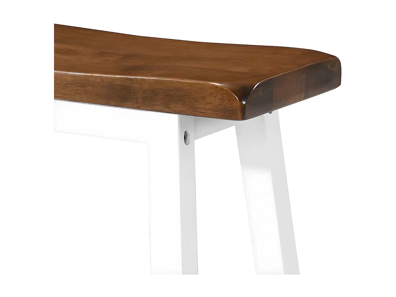 Tabouret de bar bois foncé et blanc Libe - Lot de 2