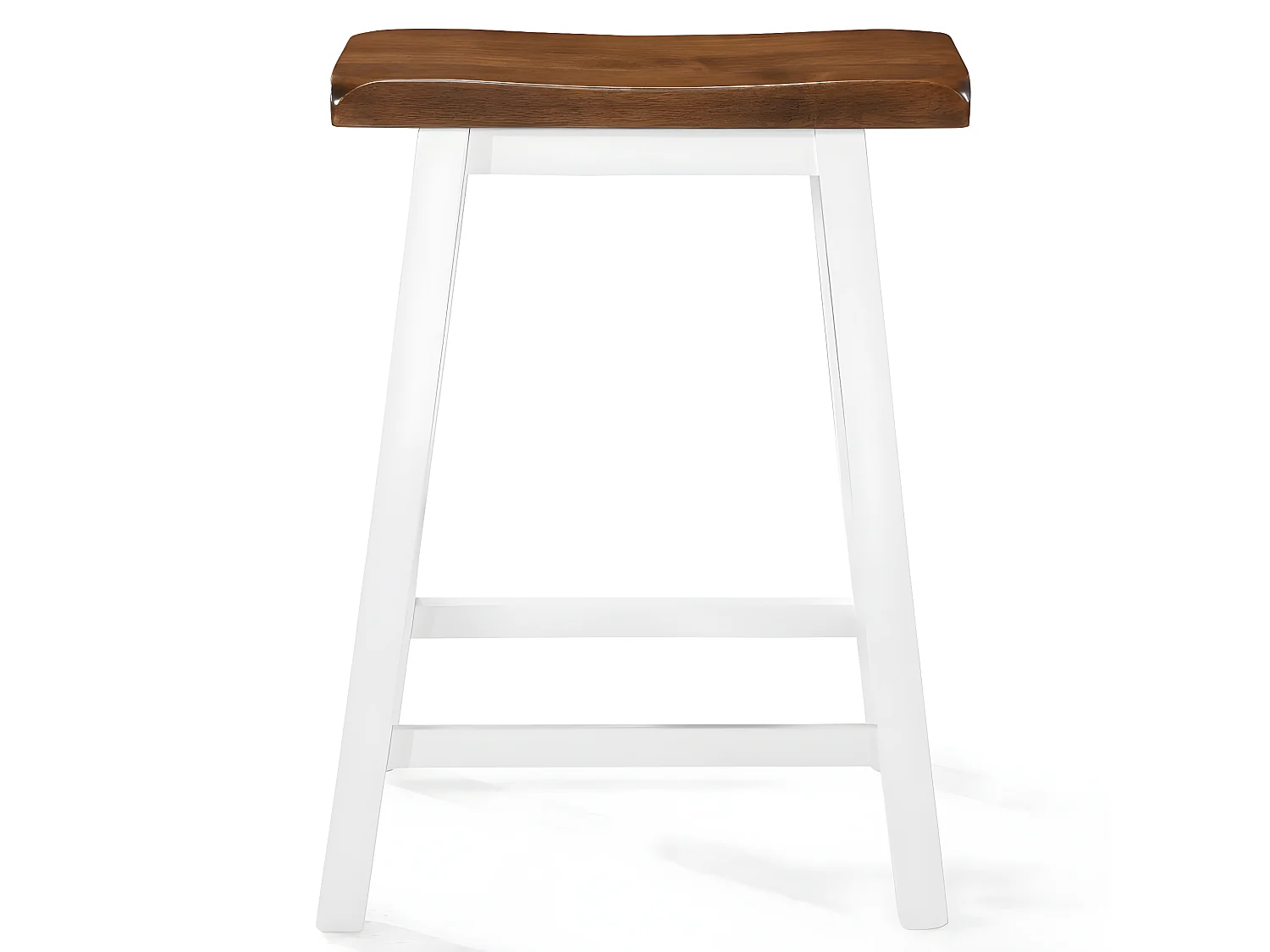 Tabouret de bar bois foncé et blanc Libe - Lot de 2