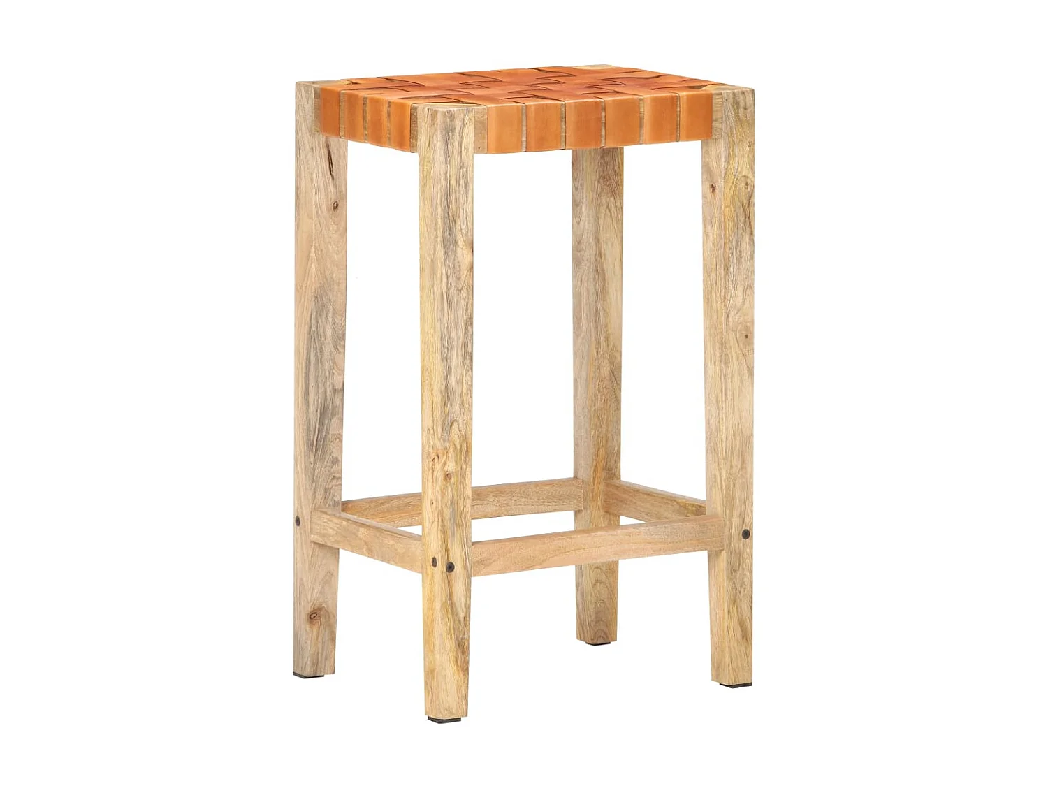 Tabourets de bar 2 pcs Marron Cuir véritable 75cm