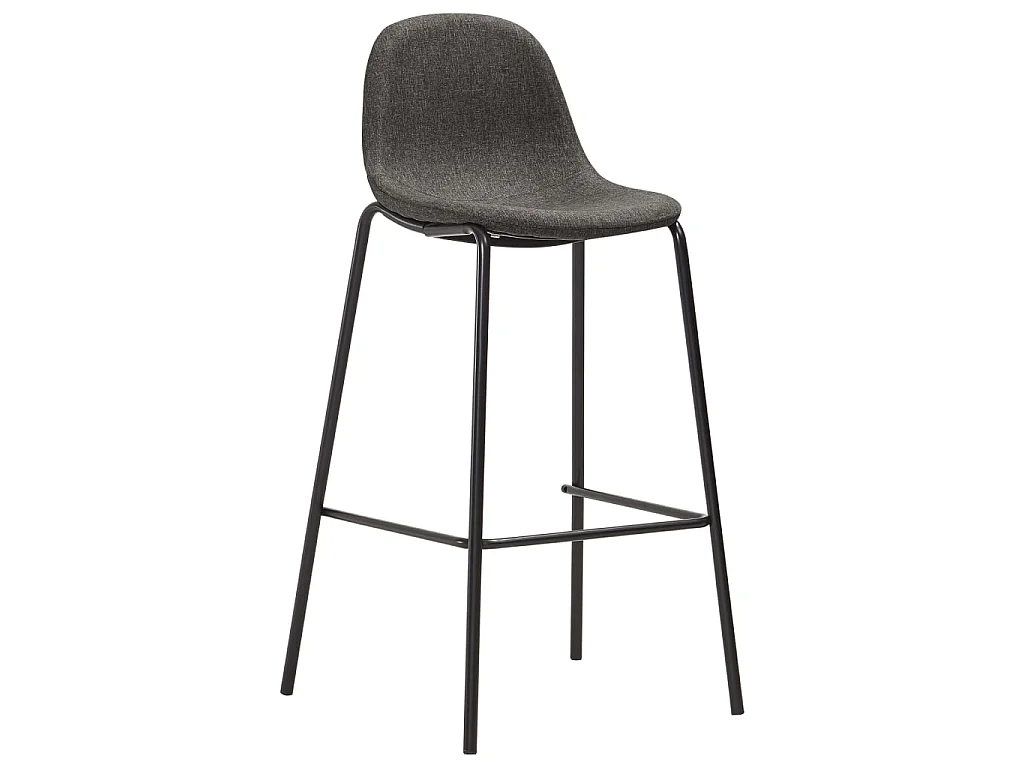 Chaises de bar 6 pcs Gris foncé Tissu